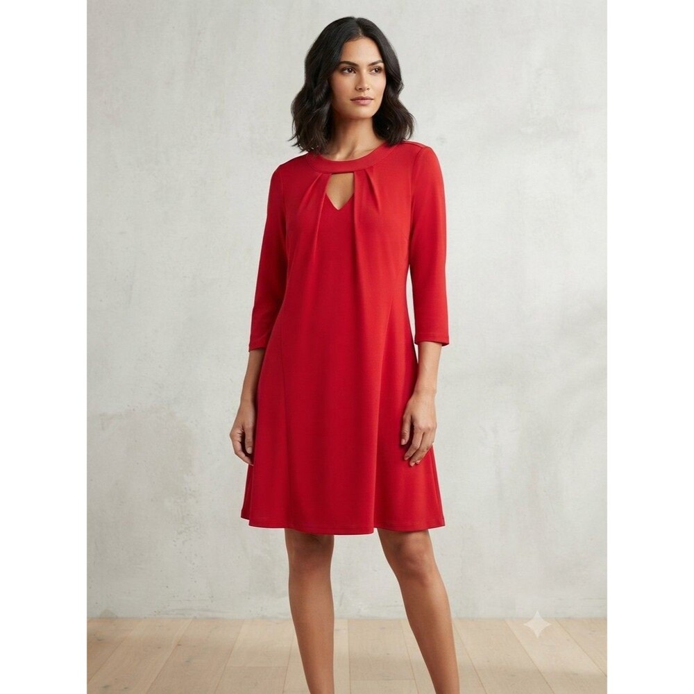 Cato C Established 1946 Women's Dress In Red With 3/4 Sleeves